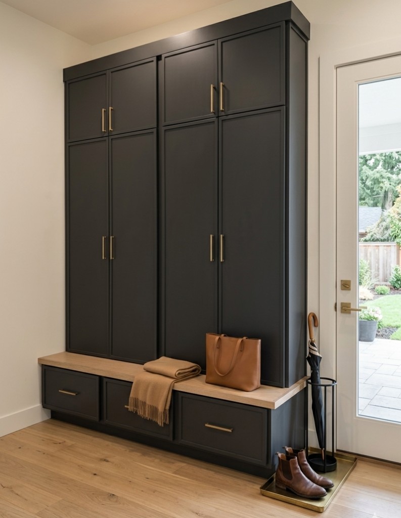 Custom mudroom lockers and bench storage